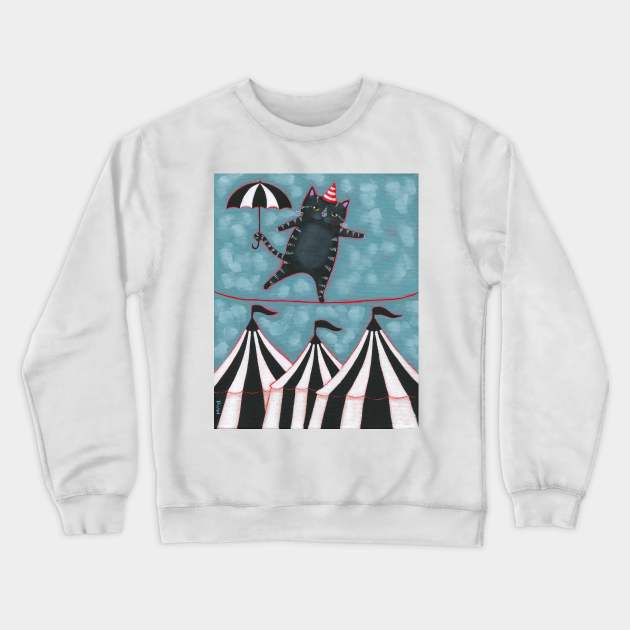 The Tightrope Walker 2 Crewneck Sweatshirt by KilkennyCat Art